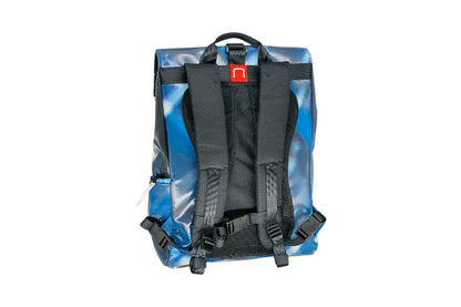 sac à dos nine june swiss made bâche de camion recyclée nomad 25 litres.swiss made, recycling, upcycling, tructarpaunlin, backpack, adventurer